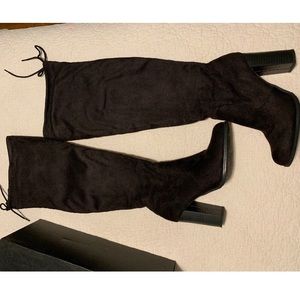 Black Suede over the knee boots